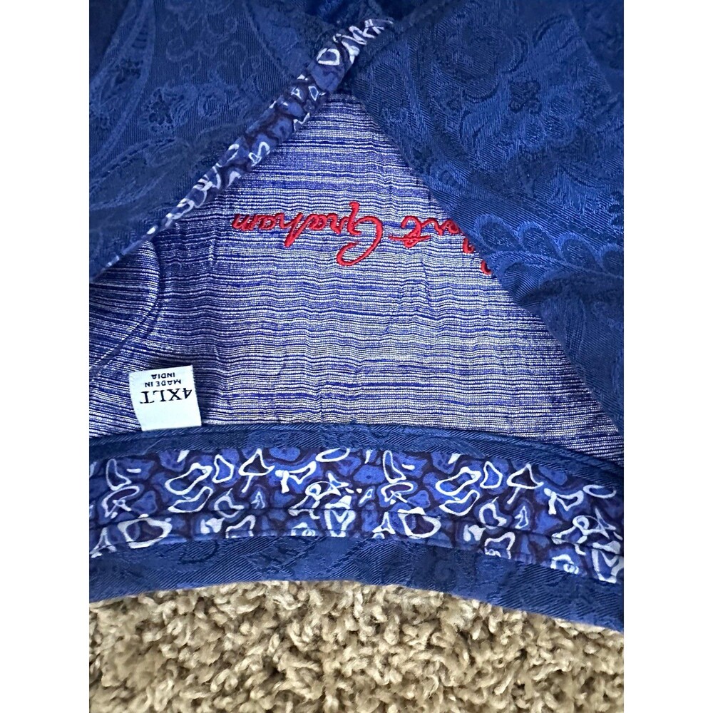Robert Graham 4XL Blue Paisley Dress Shirt Collared Button Front Long Sleeve